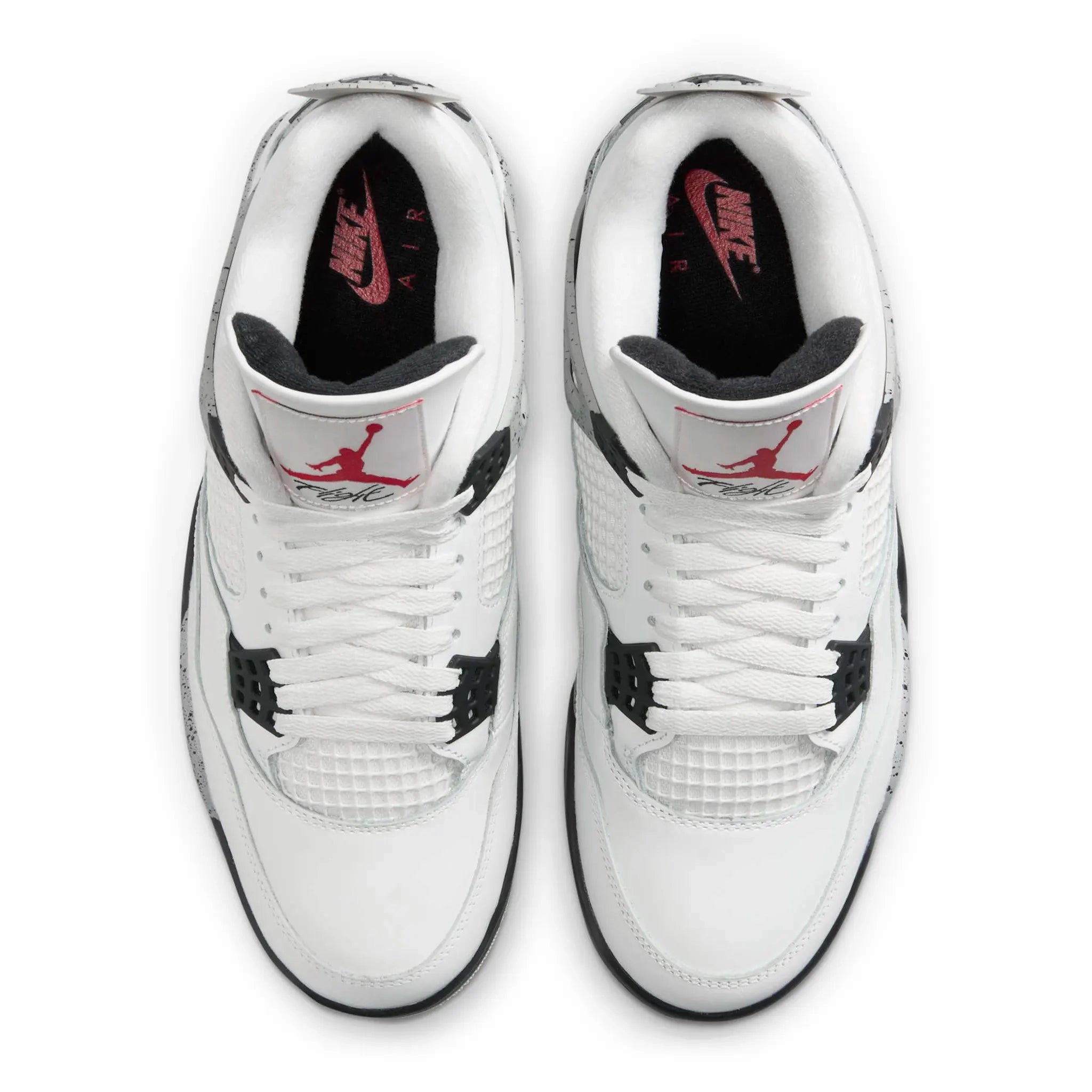 top down View of Air Jordan 4 Retro Og White Cement (2025) FV5029-100